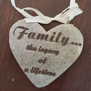 Family Legacy heart shape plaque